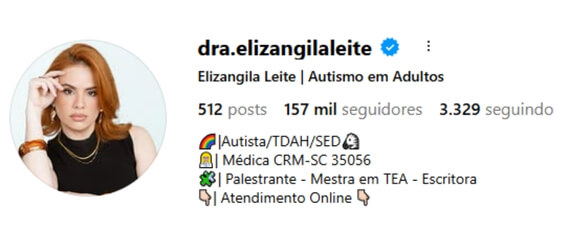 Bio visual de Dra. Elizangila Leite